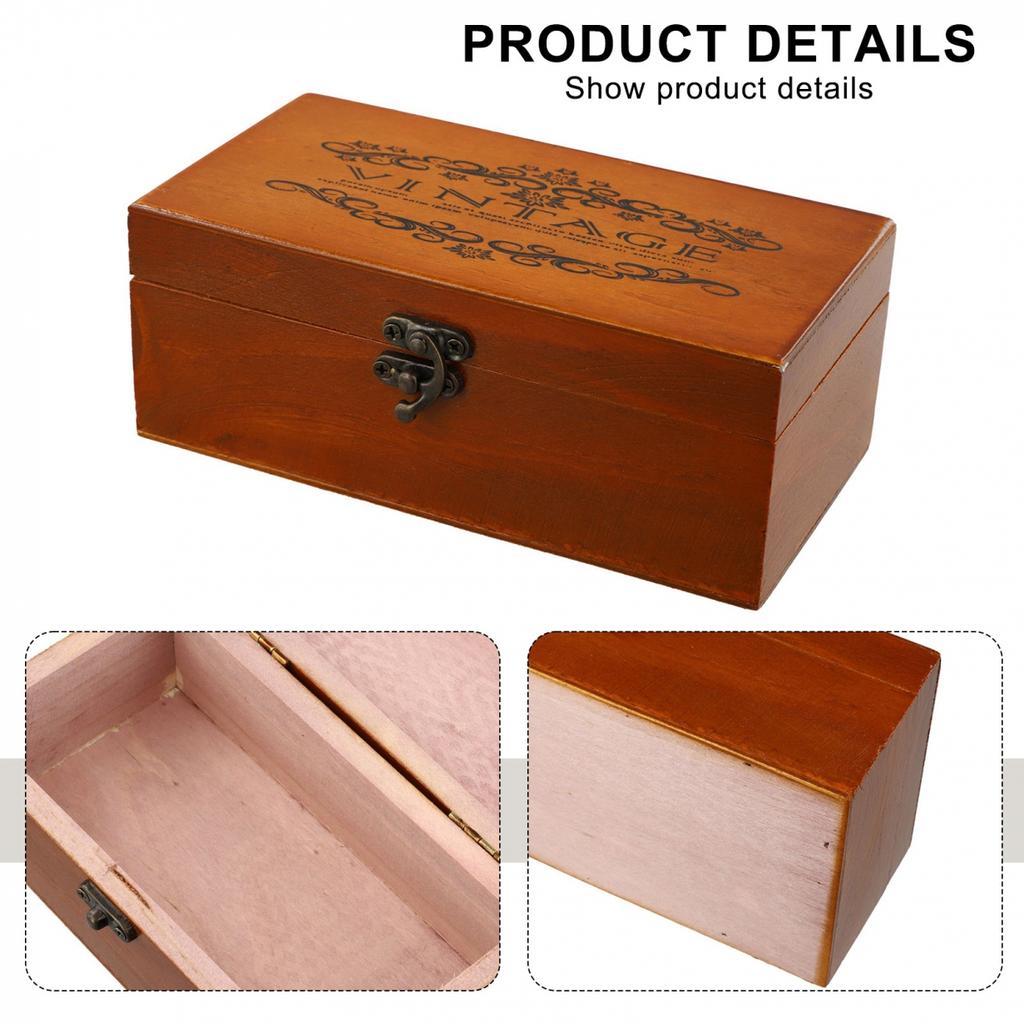 Storage Box Jewelry Sundries S/M/L Vintage Wood Color 1pc