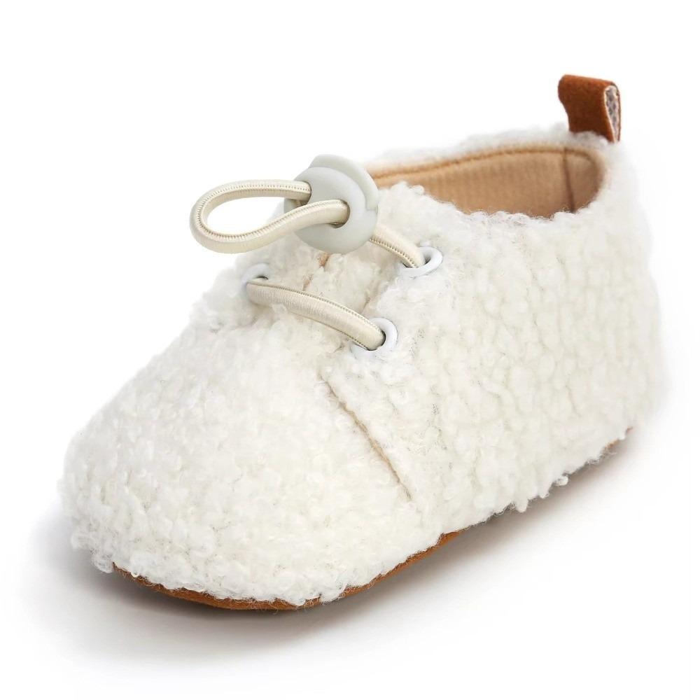 Anti-Slip Toddler Shoes Fluff Material Infant Crib Shoes New Winter Baby Shoes For Baby Girl