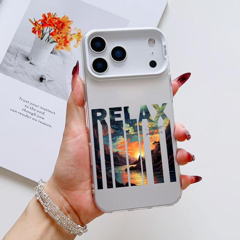 Fashion Landscape Phone Case For iPhone 17 16 15 14 13 12 11 Pro Max Air Matte Laser Aurora Shockproof Funda