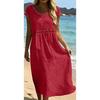 JPNTKY Fashion Summer Spring  Solid Color Print O-Neck Short Sleeve Casual Dresses