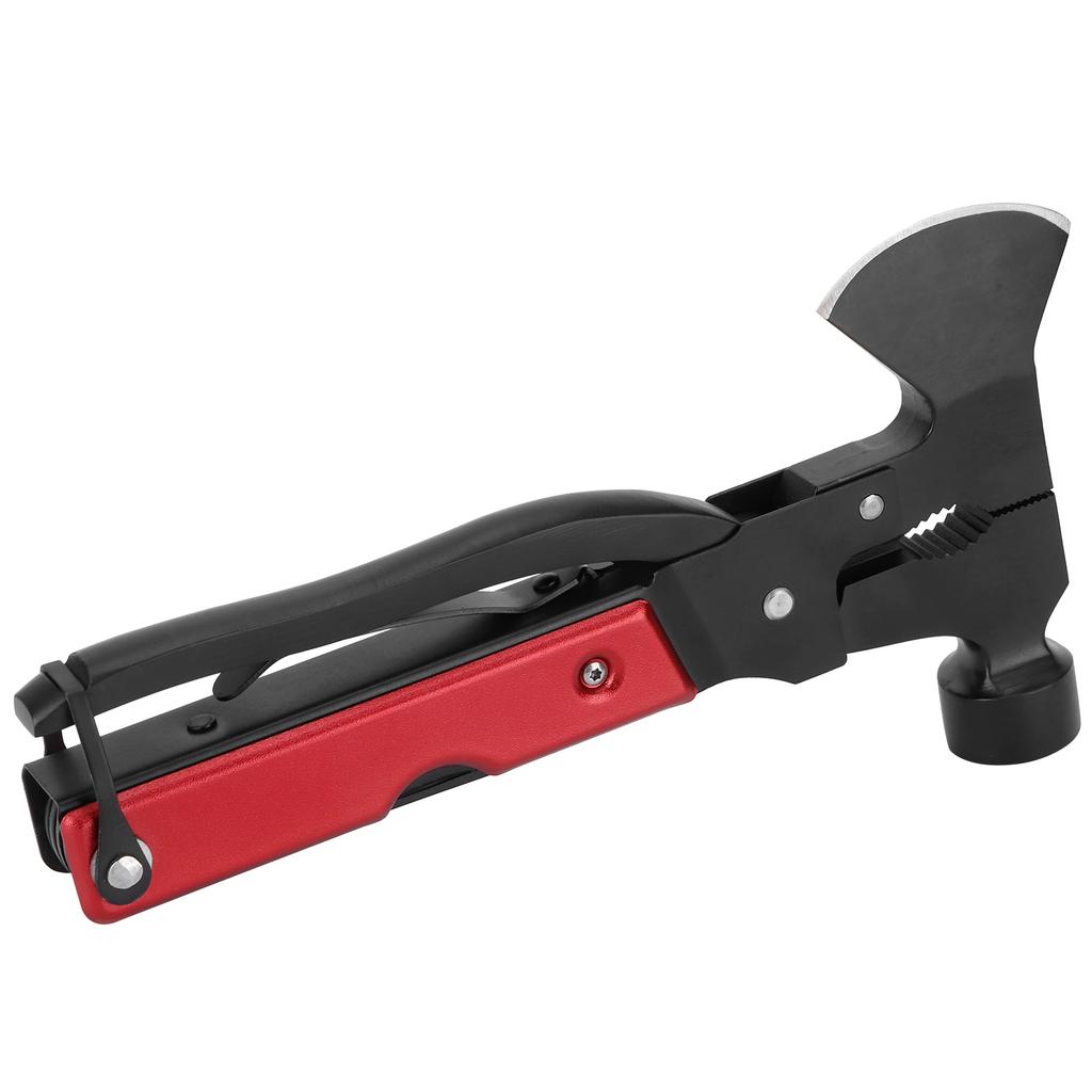 15In1 Axe Hammer MultiFunctional Camping Survival Screwdrivers Pliers Bottle Opener(Red )