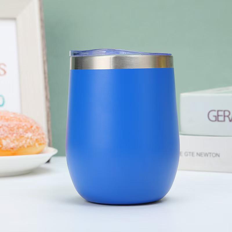 12oz U-Shaped Eggshell Stainless Steel Thermos Cup, Double-Layer Vacuum Insulated