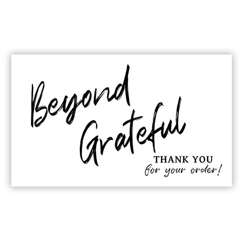 Black Thank You Greeting Cards, 50 Sheets/Pack