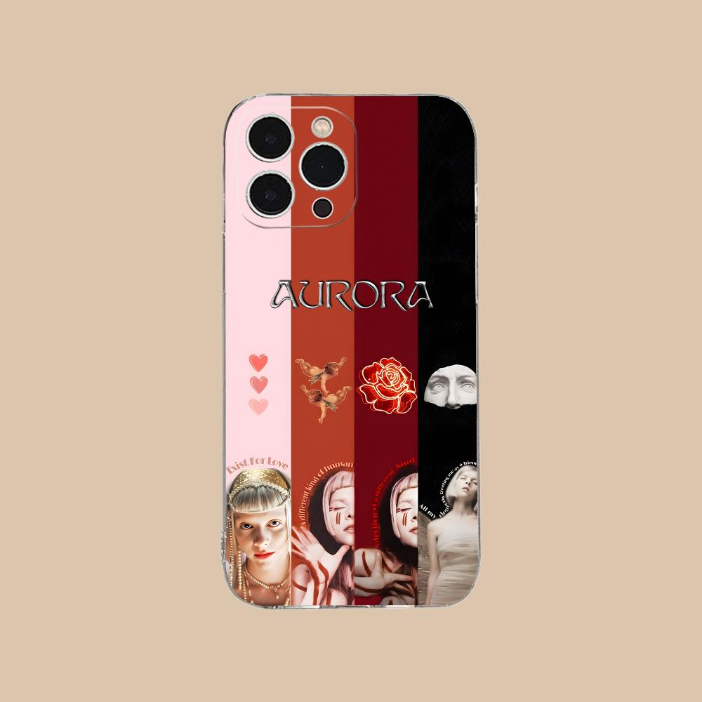 Aurora Aksnes Clear TPU Mobile Case for iPhone 17 16 15 14 13 12 11 X XR XS Air Pro Max Plus Mini Colorful Cover