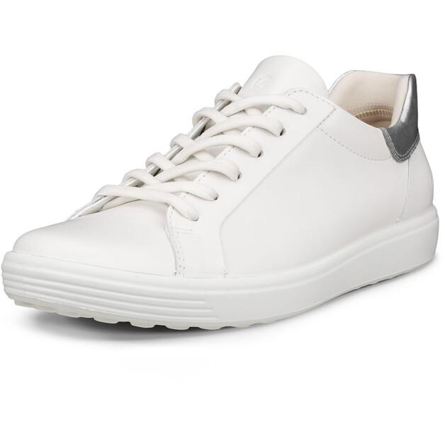 Women's Ecco Soft Easy Slip Low Premium-leather White
