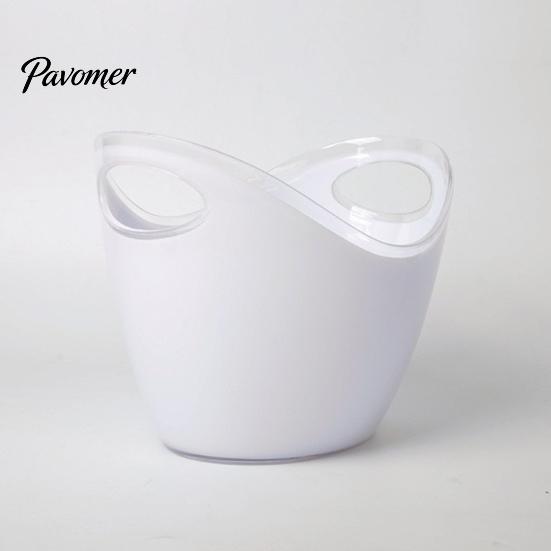 Party Ice Bucket Double Layer Bucket, Long-Lasting Cold Preservation, with Black Handles Drink for Beverage Cocktail Bar Parties Handle