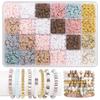 2024 Polymer Clay Slice Bracelet & Necklace Beads - DIY Jewelry Accessories with Gold Spacer Beads