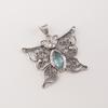Natural Sky Blue Topaz Gemstone 925Sterling Silver Designer Pendant 1.5" For Mother's Day Gift CP-41-8