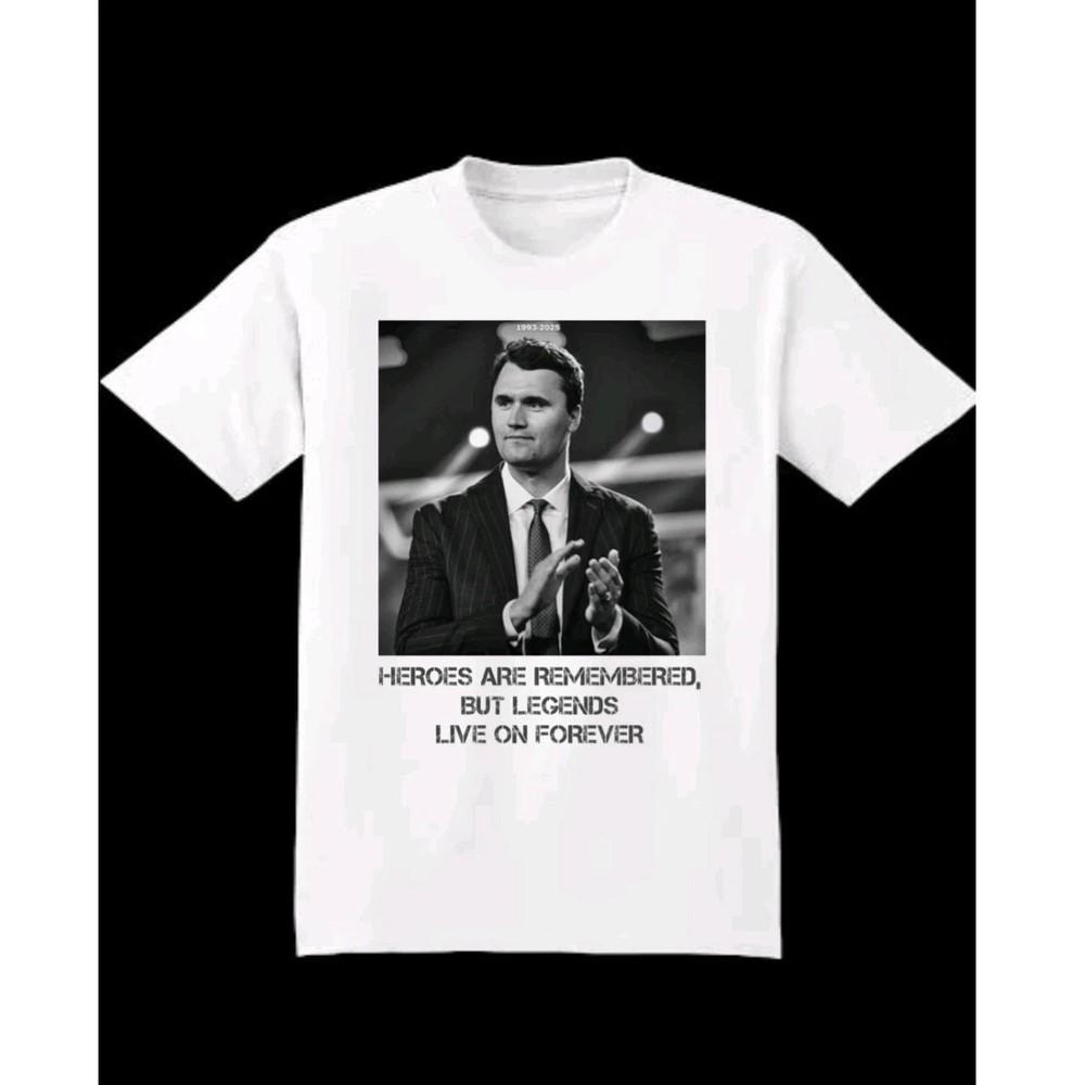 Charlie Kirk Memorial T Shirt Rest In Peace RIP , RIP Charlie Kirk T-Shirts Unisex T-Shirt L