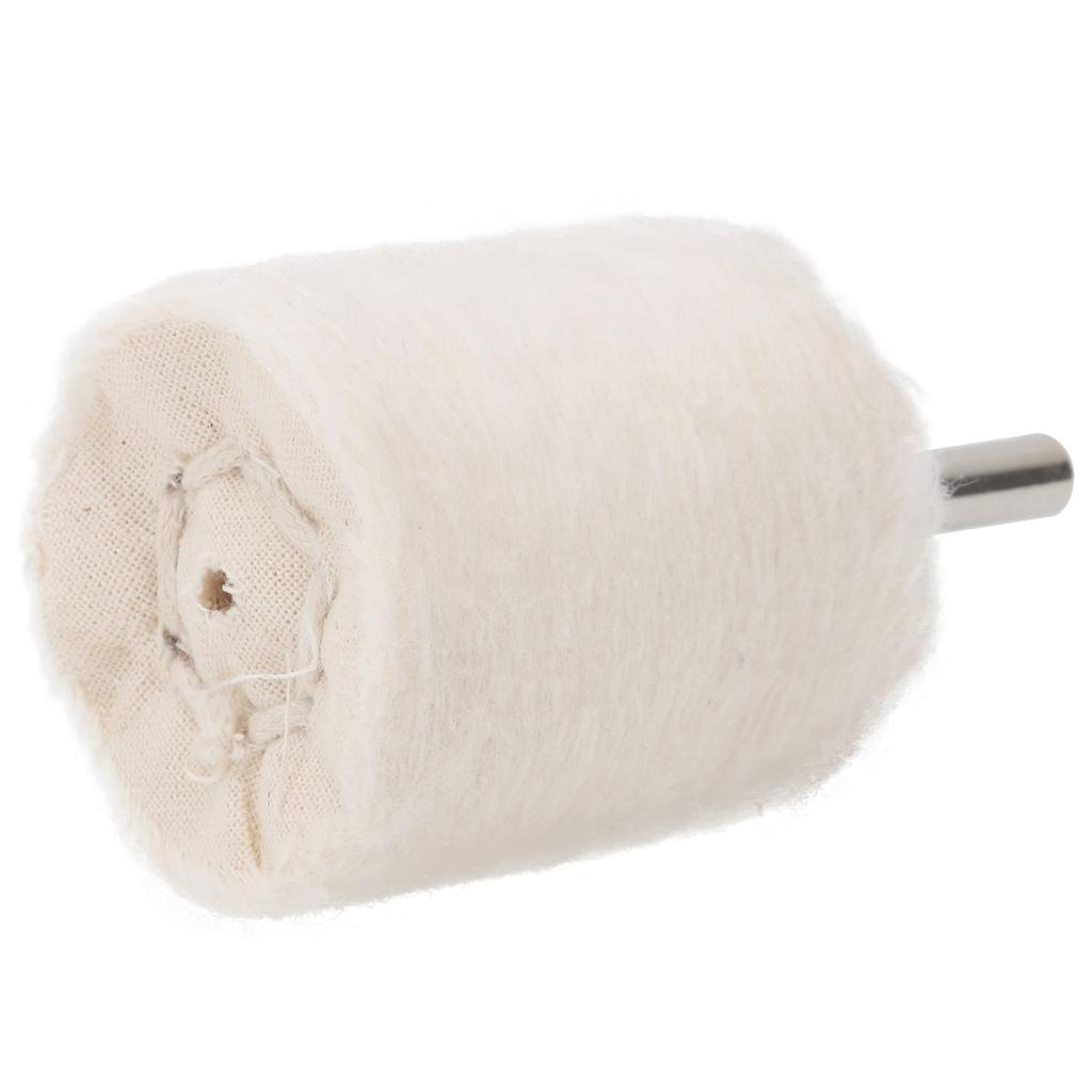 White Cloth Polishing Wheel Cylindrical Type Electric Drill Grinding Tools with Handle40mm