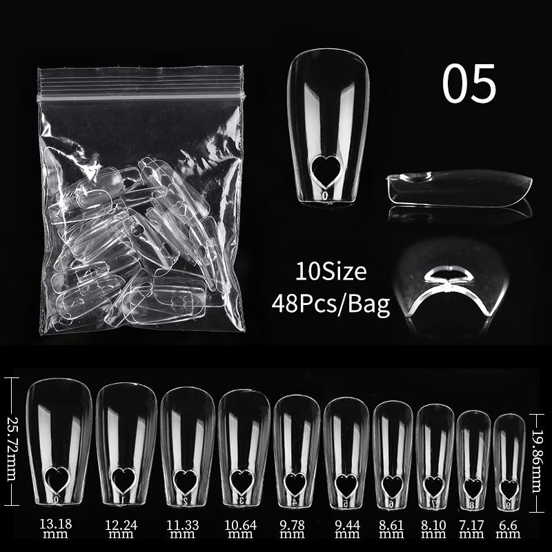 1Bag Gel Nails Extension System False Nail Full Cover Sculpted Clear Matte Fake Nail Tips Quick Building Nail Manicures Tool
