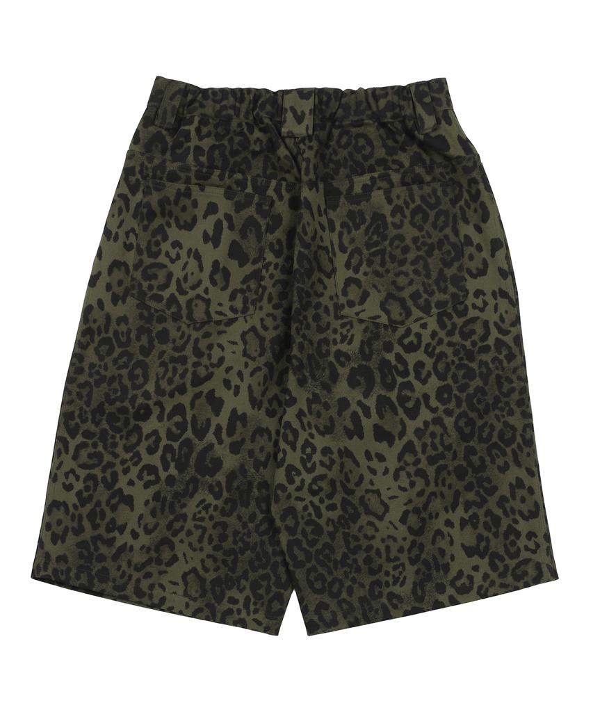 UNKNOWNCOMENORMAL Leopard Tuck Bermuda [Khaki]