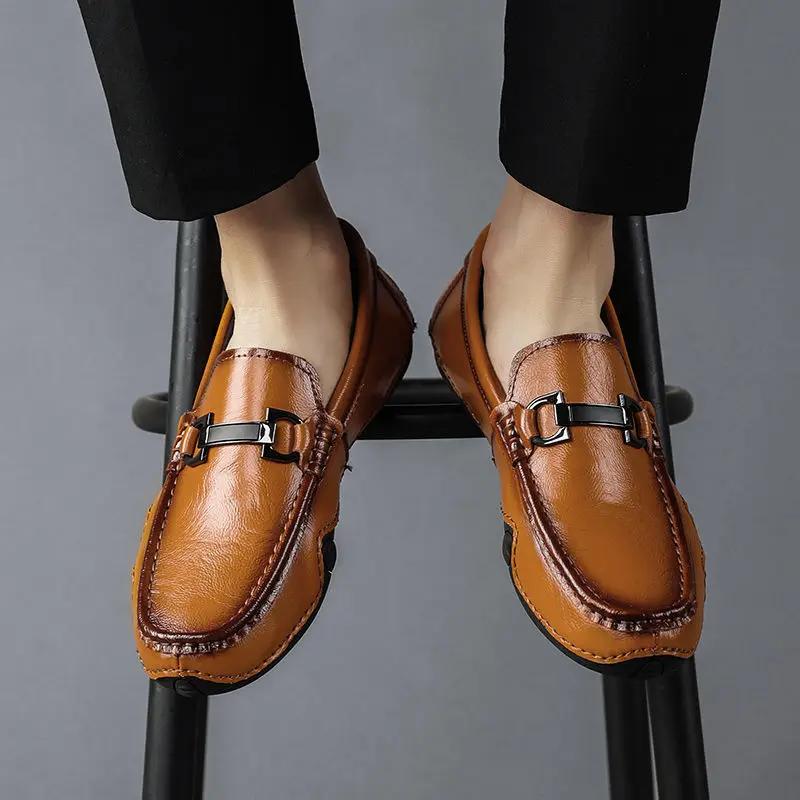 Man Casual Shoe New In Leather Shoes For Men Fashion 2024 Slip-on Low Price Size 45 Designer Cheap Clearance Korean Style Trend