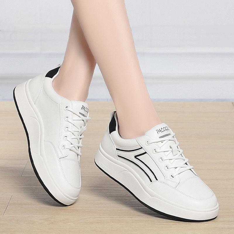 

Мягкие кожаные кроссовки для женщин, мягкая подошва, новая весенняя и осенняя обувь, легкая кожаная повседневная спортивная обувь 37