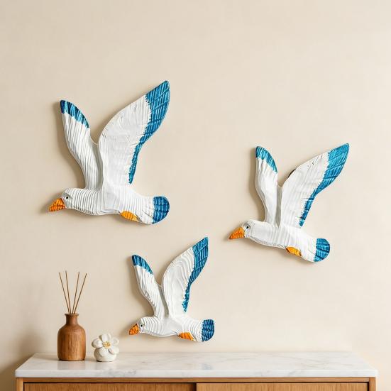 Pcs Coastal Seagulls Wall Decor Nautical Resin Sea Birds Wall Plaques Ocean