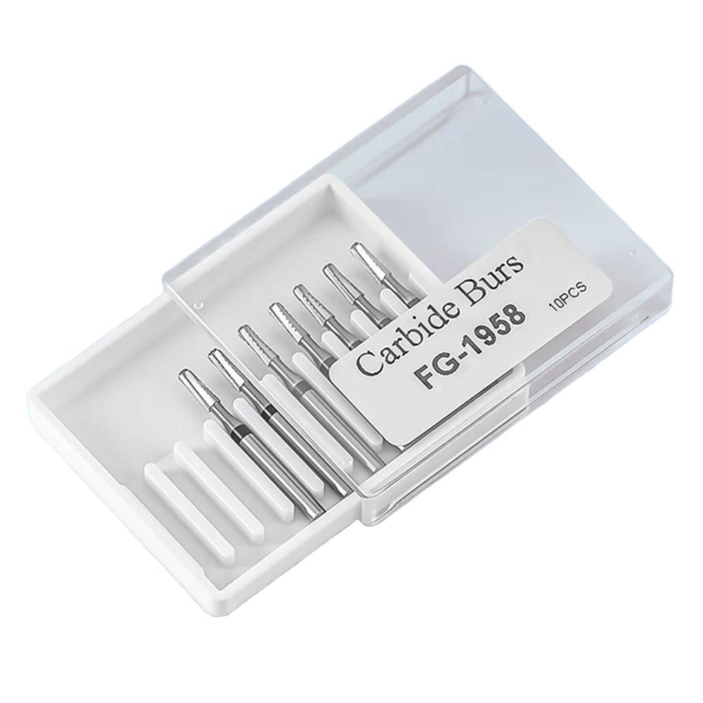 10Pcs Dental Tungsten Carbide Bur FG1957 FG1958 1 6Mm Metal Cutting For High Speed Handpiece