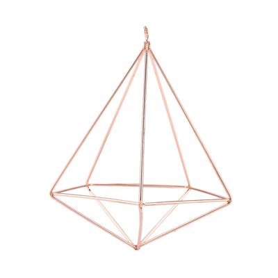 Wolnostojący Wiszący Geometryczny Stojak na Rośliny Wieszak na Kwiaty Mech Paproć Dekoracja Roślin (Różowe złoto)