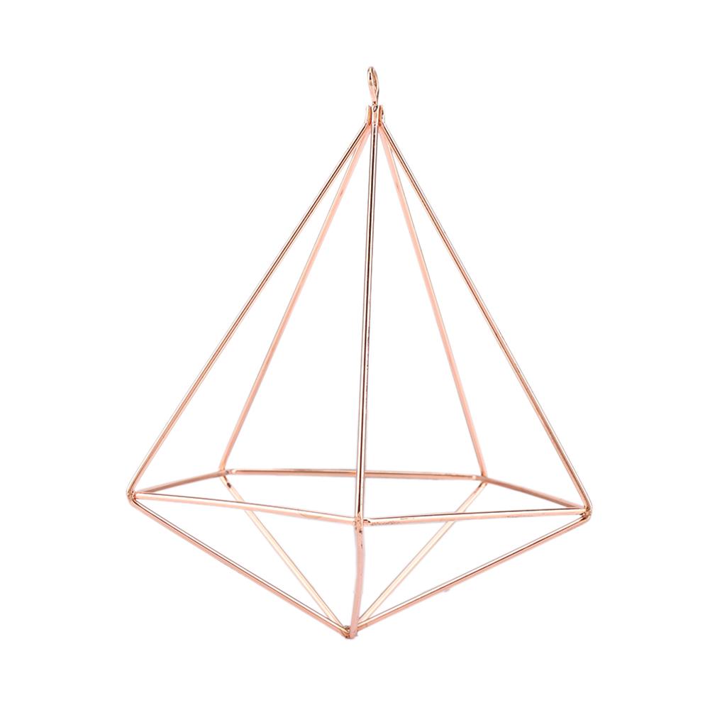 Freistehender Hängender Geometrischer Pflanzenständer Blumenampel Moos Farn Pflanzendekor (Roségold)