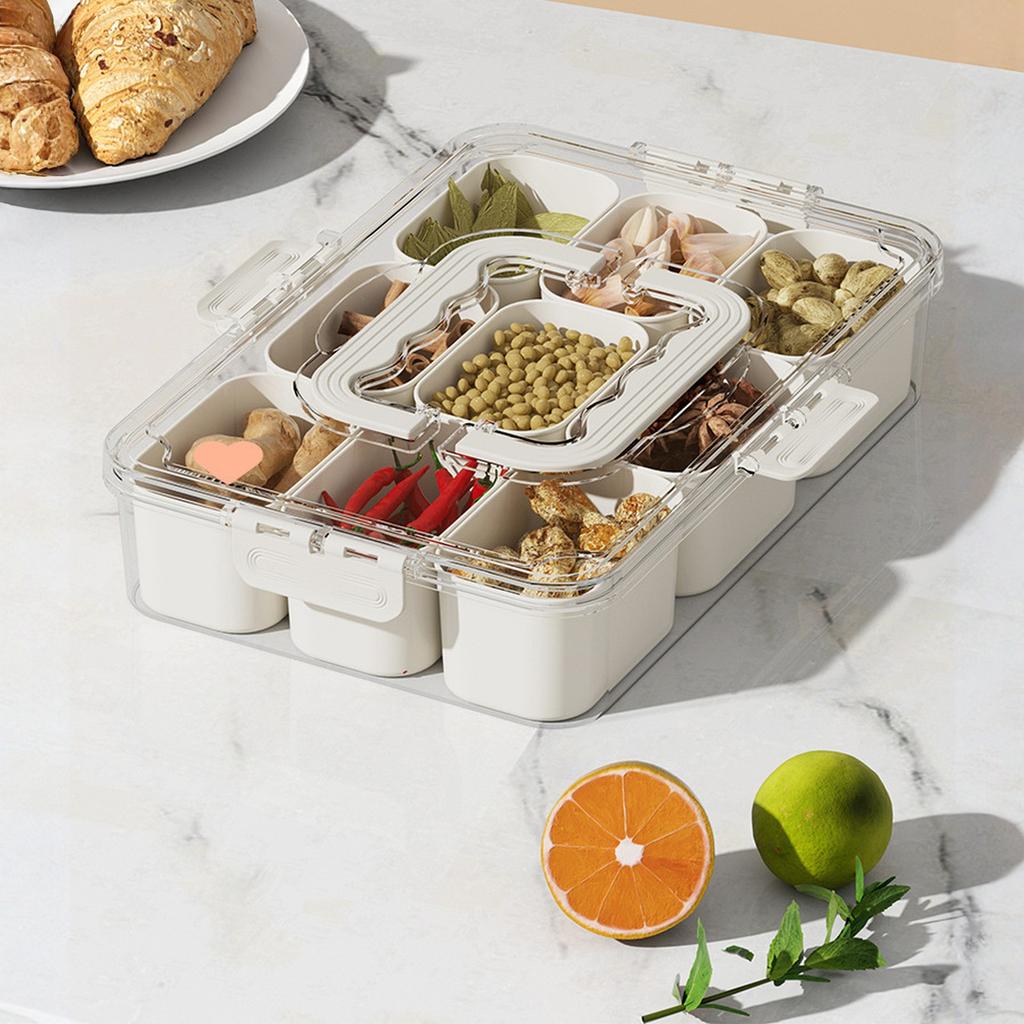 Storage Box with Lid Kitchen Herb Dry Condiment Chili Container