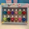 24-teiliges Kinder-Nagellack-Set, geruchsarm, schnell trocknend, abziehbar, sicher, sanftes Nagellack-Maniküre-Zubehör