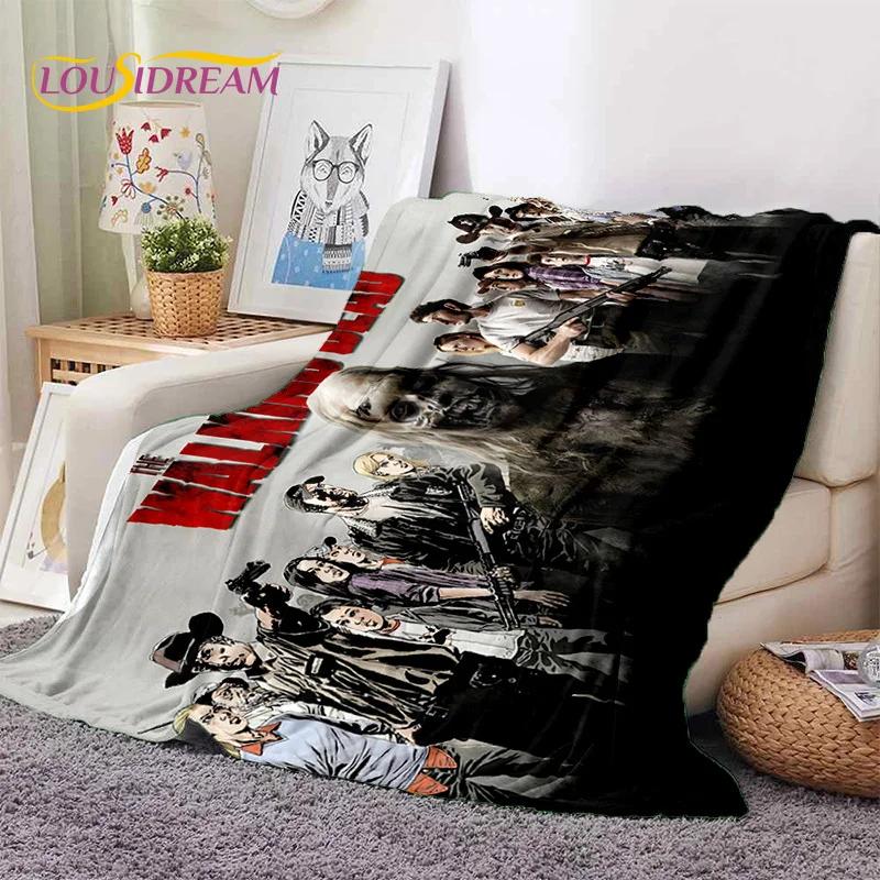 The Walking Dead Lincoln TWD Miękki Flanelowy Koc na Łóżka Sypialnię Kanapę Piknik, Koc Rzutowy do Okrycia na Zewnątrz Rekreacja Drzemka Prezent