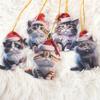 2D Flat Cat Christmas Hanging Hanging Animal Xmas Tree Ornaments  New Year Gift