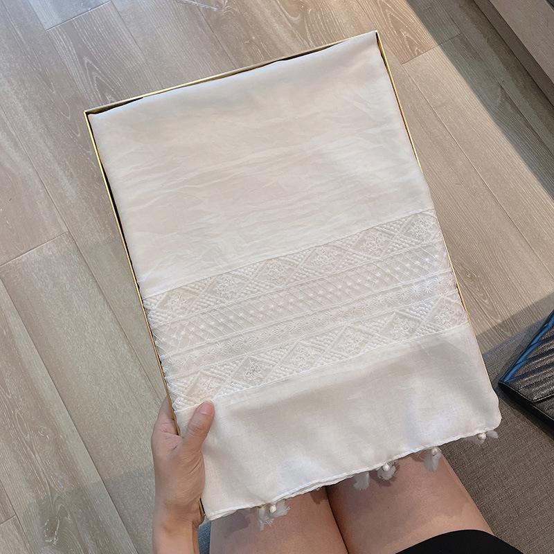 Women's Lace Patchwork Scarf Travel Sunscreen Shawl Summer Ethnic Style Fashion Scarf