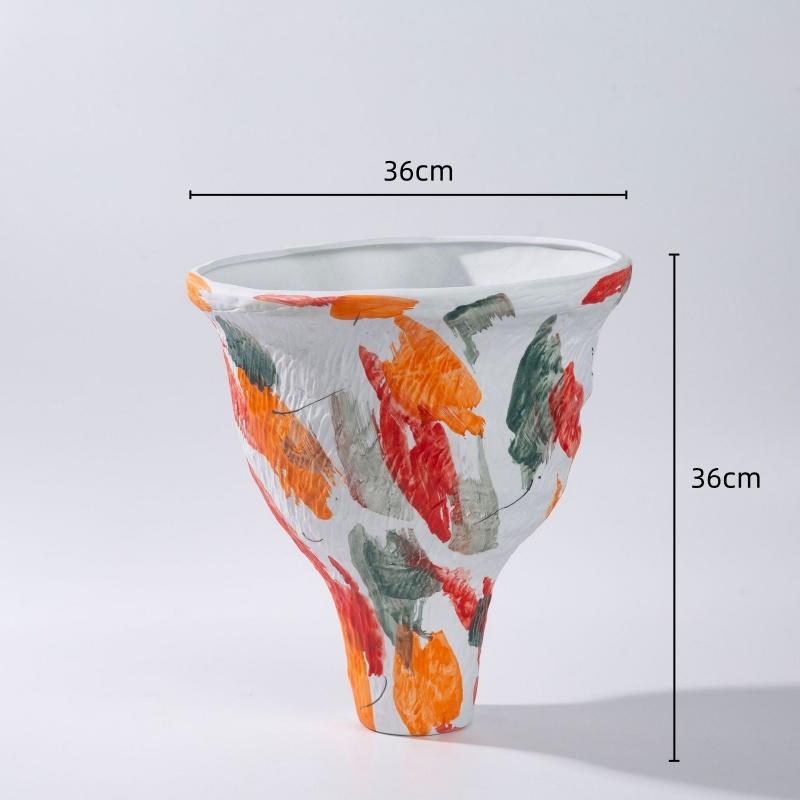

Ceramic Vase Abstract Irregular Open Pots Colorful Graffiti Ceramic Handicraft Ornaments Flower Vase Home Decoration Accessories