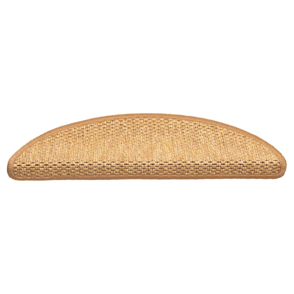 Self Adhesive Stair Mats Sisal Look 15 pcs 56 x 17 x 3 cm Sisal