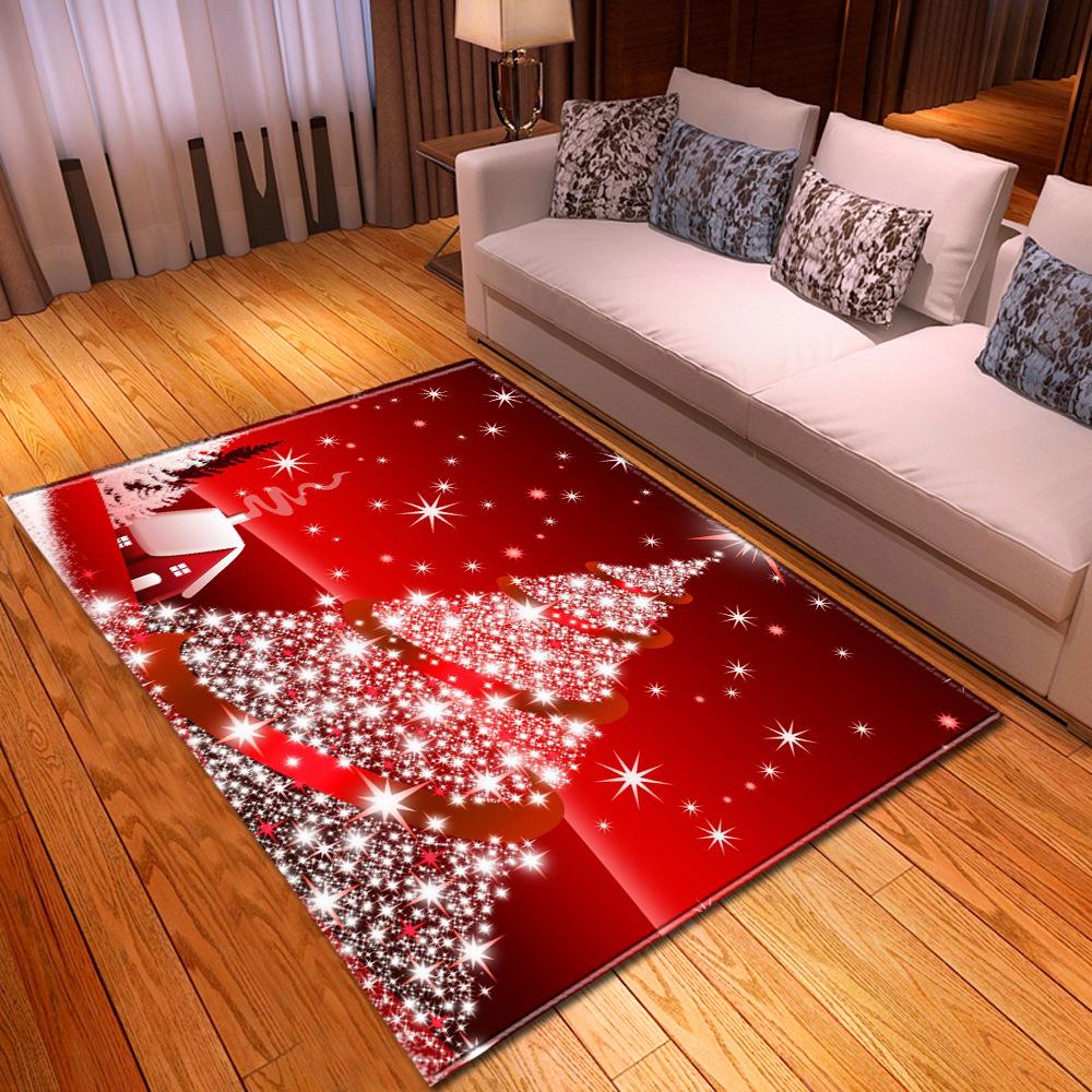 Merry Christmas Living Room Carpet Xmas Santa Claus Stocking Area Rug Festival Home Decor Bedroom Rug Xmas Gift Kids Play Mat