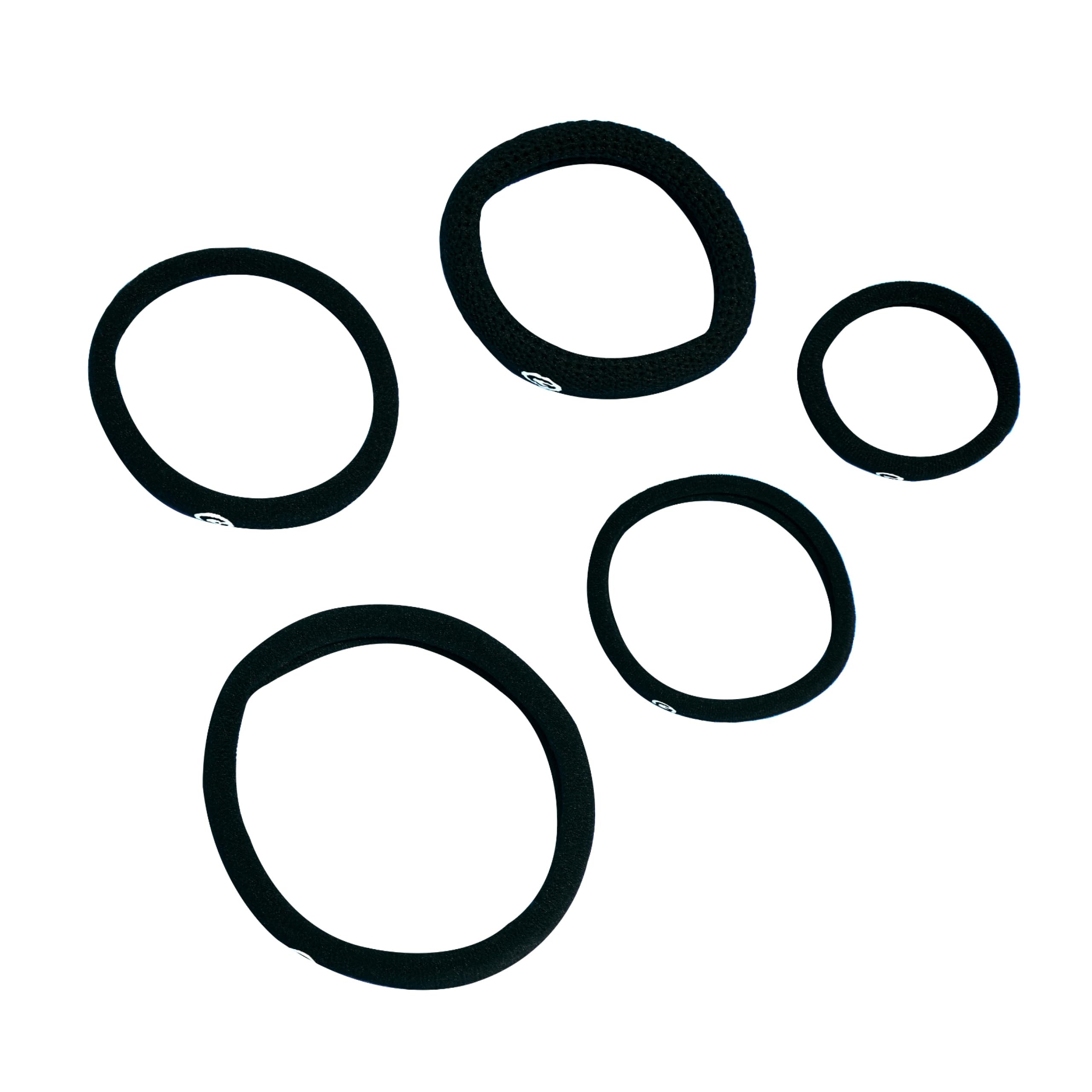 

Gimme Beauty Bands Набор для примерки Микрофибровые резинки для волос для и Вьющихся Набор для примерки Найди свой размер - Толстые, Тонкие, Волосы, Устойчивые к разрыву - Черные, 5 штук - чёрный