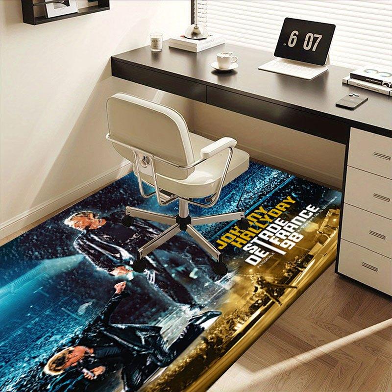 Johnny Hallyday Stade de France 98 Concert PosterOffice Mat Perfect for Home Decor Office Desk Chair Rugs Chair Carpet for office Polyester