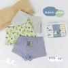 Unisex Cotton Boxer Briefs for Kids: Cartoon Print, 3-Pack, Flat-Leg Design