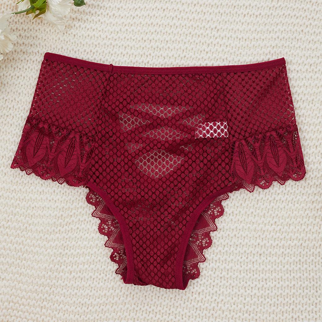 Ladies' Sexy Lace Cross Hollow Waist Underwear In Plus Size