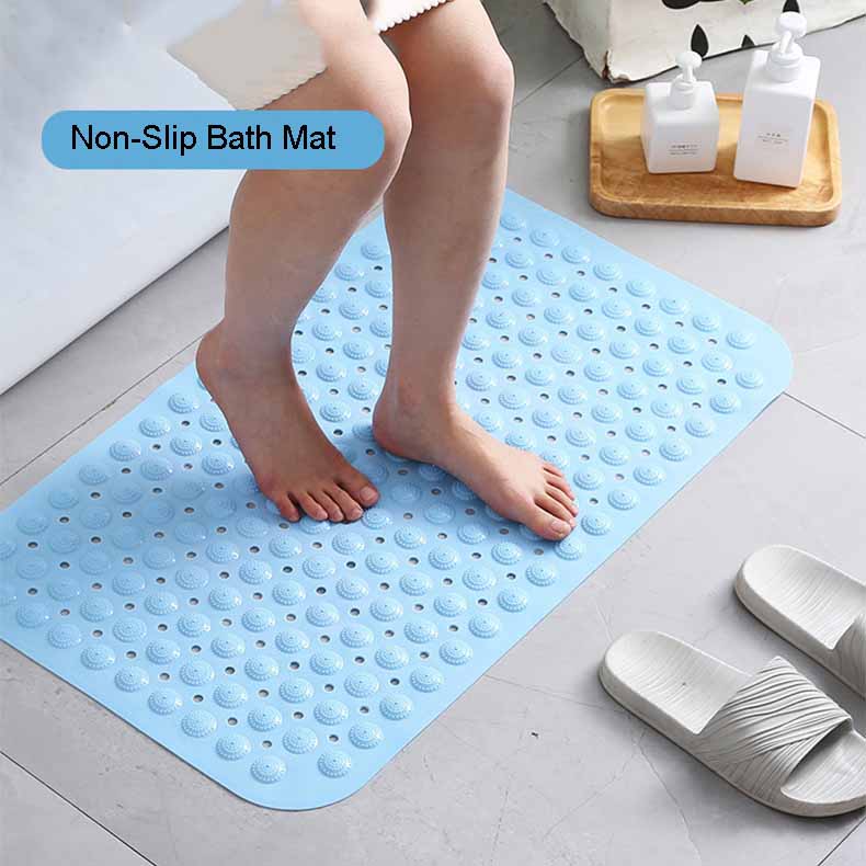 PVC Non-Slip Bath Mat with Suction Cups Shower Bathtub Mat Anti-Fatigue Bathroom Floor Mat Massage Foot Pad