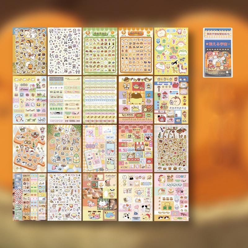 20 Sheets Cartoon Listen Memory Series Cut Film Sticker Book Y2K Sticker Handbook Scrapbooking Kawaii Decoration Sticker Gift
