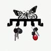 Vintage Butterfly Metal Key Holder Wall Decor 5 Hooks Forged Iron Gift