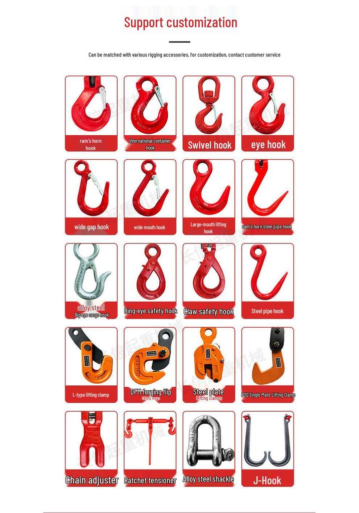G80 Grade Heavy-Duty Steel Lifting Chain Sling with Double and Quad Hooks for Crane Use