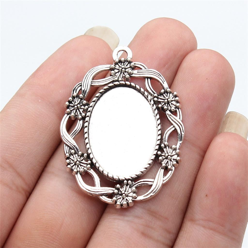 Accessories Parts Fit 18x25mm Oval Glass Cabochon Base Tray Bezel Wedding Jewelry Findings QA039