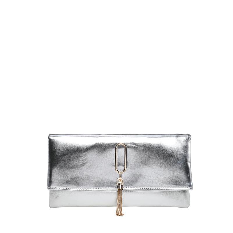 Women's Fashionable Small Square Bag with Pendant, Clutch Bag with Envelope, Elegant and Simple Banquet Bag