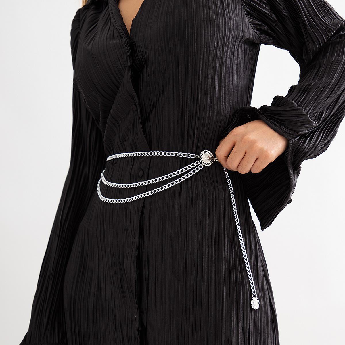 

Многослойная цепочка для тела в стиле ретро с головой королевы — классические модные украшения для женщин серебряный