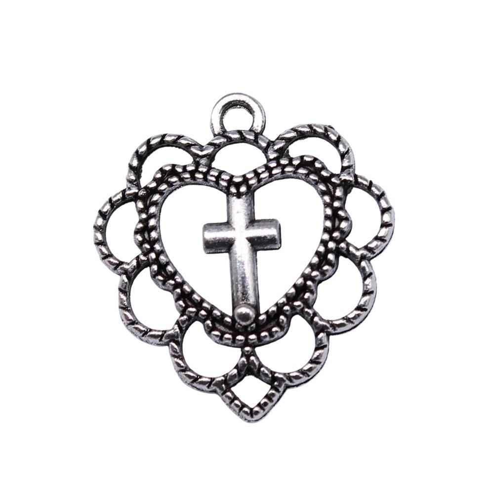 Vintage Cross Charms Multi Color Alloy Pendants For Religious Christian Jewelry