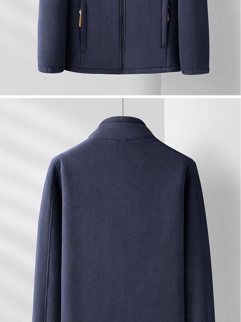 Men's Plush Fleece Stand-Up Collar Sweatshirt: Thickened, Loose-Fit, Plus Size for Autumn/Winter Outdoor Casual Wear