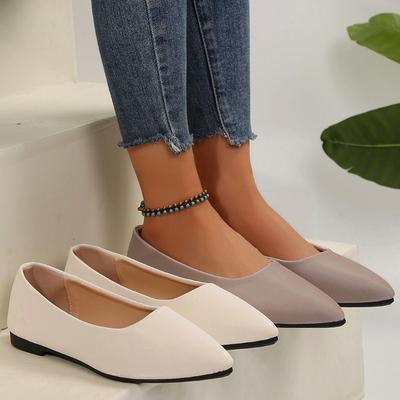 Mode 2024 Nouvelles Femmes Bout Pointu Chaussures Plates Légères Couleur Bonbon Femme Mocassins Ballerines Confortables d'Extérieur à Enfiler pour Femmes