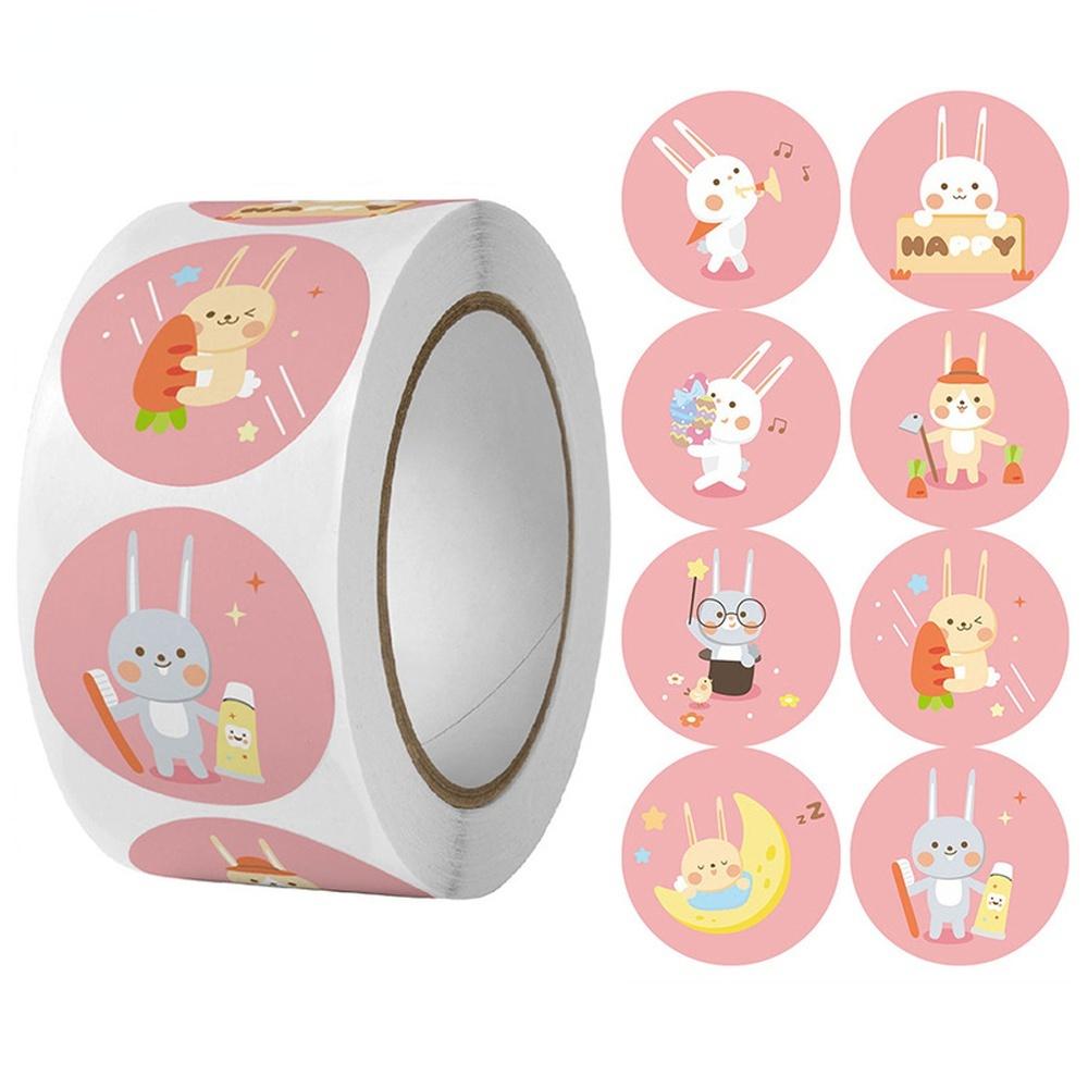 Buy 500Pcs/Roll Cute Cartoon Animals Rabbit Labels Stickers for Gift ...