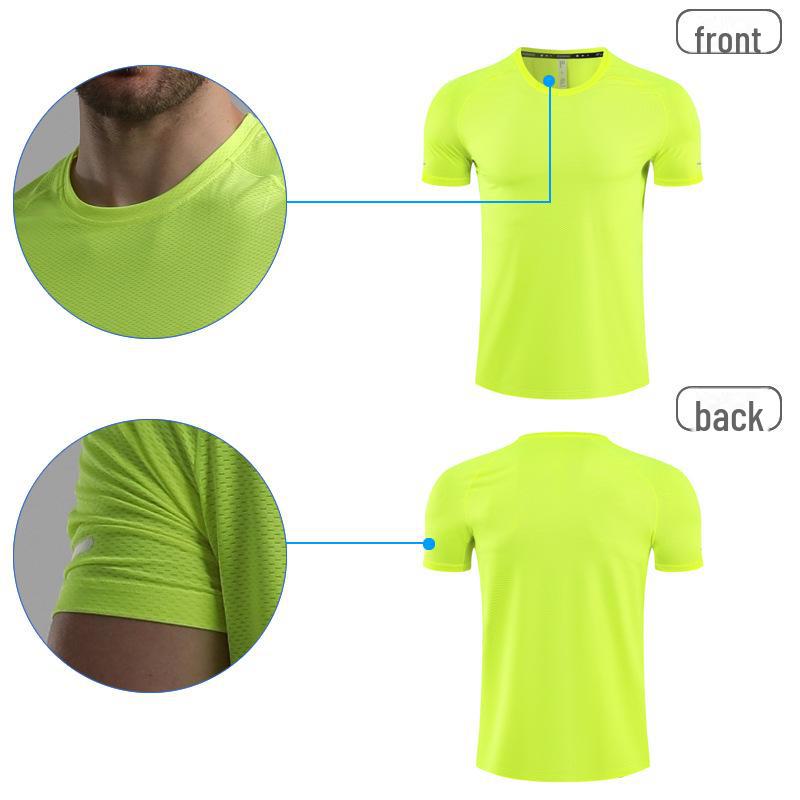 Unisex Quick-Dry Mesh Running T-Shirt with Reflective Design