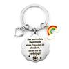 Grateful Gift for Relatives and Friends Stainless Steel Keychain Four Leaf Clover Rainbow Stainless Steel Keychain for Backpack Bag Pendant