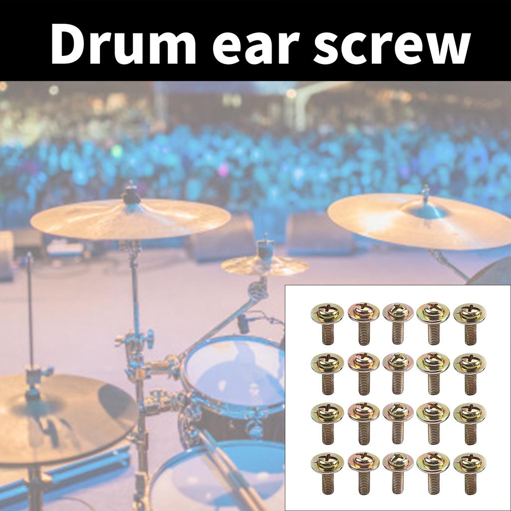 20Pcs Lightweight Drum Lugs Screws Drum Lug Claw Hook Mounting Screws Set Drum Lug Screws Easy to Install Lug Claw Hook