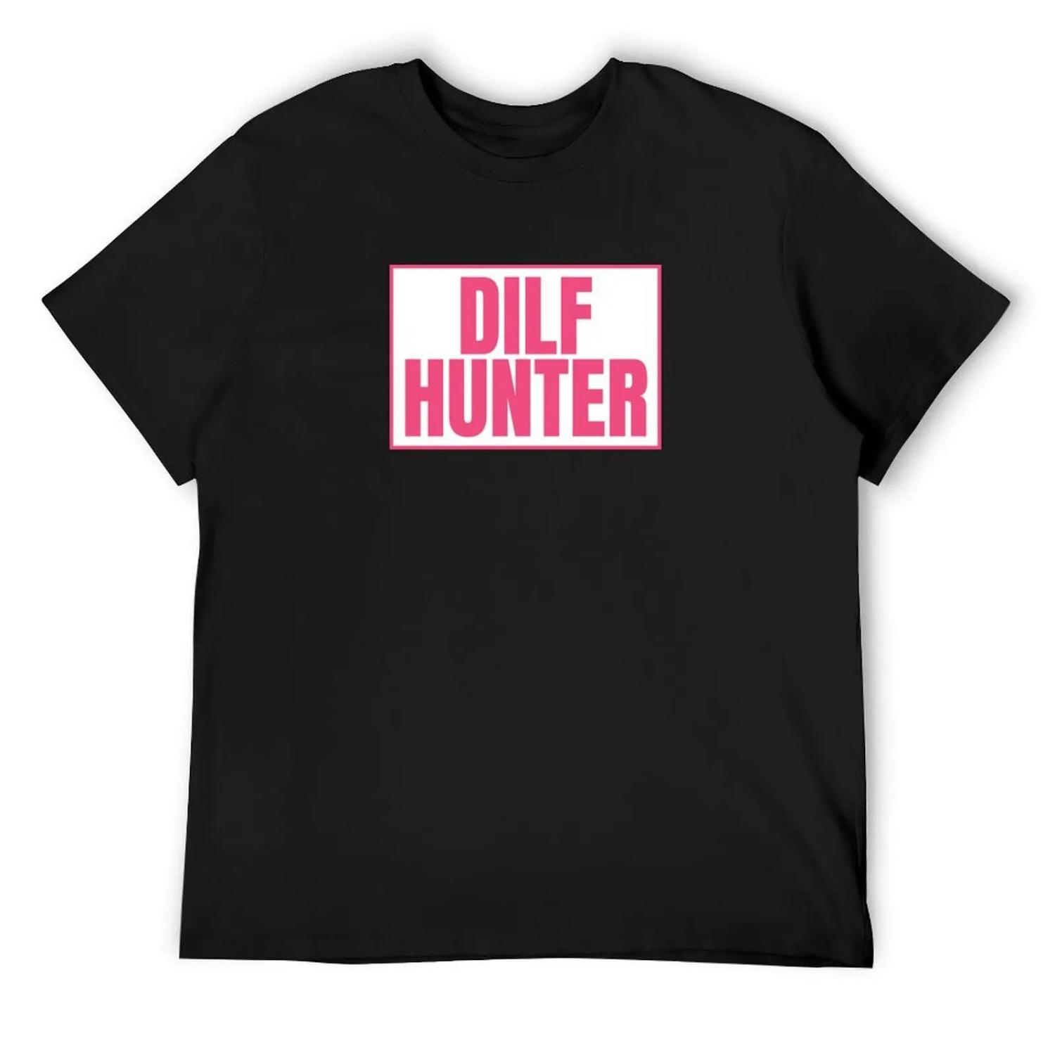 

DILF Hunter T-Shirt vintage graphic tee custom t shirt designer shirts Blouse sweat shirts, men S чёрный