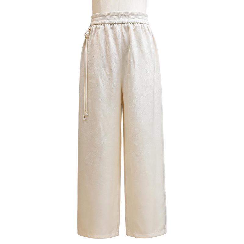 Lightweight Elastic Waist Wide Leg Pants for Middle-Aged and Elderly Women